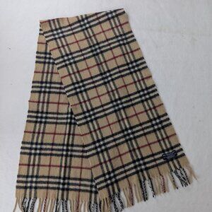 Classic BURBERRY Vintage Check Scarf Beige 50%Wool 50%Cashmere Fast Ship Today.